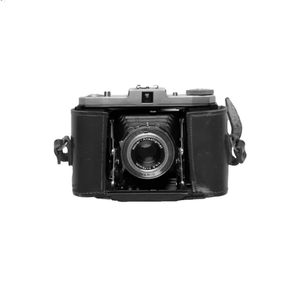 Oude camera met hoesje vintage — Stock Photo, Image