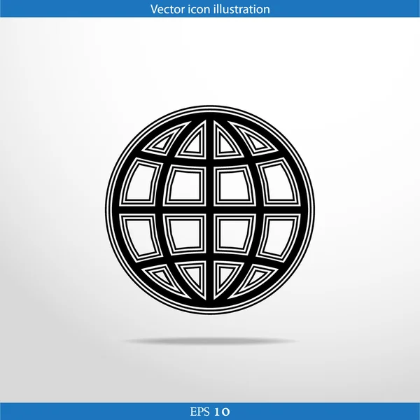 Ikon flat web vektor globe - Stok Vektor