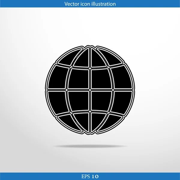 Vector globo web icono plano — Vector de stock