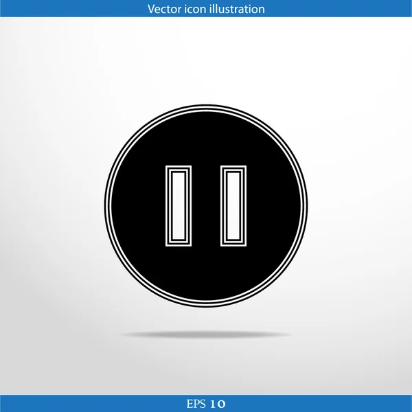 Vektor Pause Web Flat Icon — Stockvektor