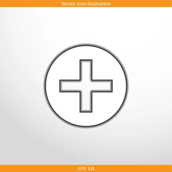 Vector más icono plano web — Archivo Imágenes Vectoriales