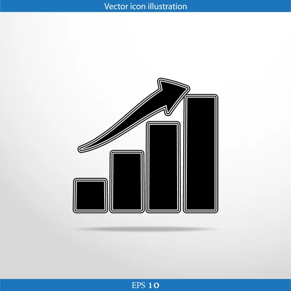 Icona piatta del grafico vettoriale — Vettoriale Stock
