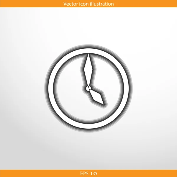 Vektoruhr Web flaches Symbol — Stockvektor