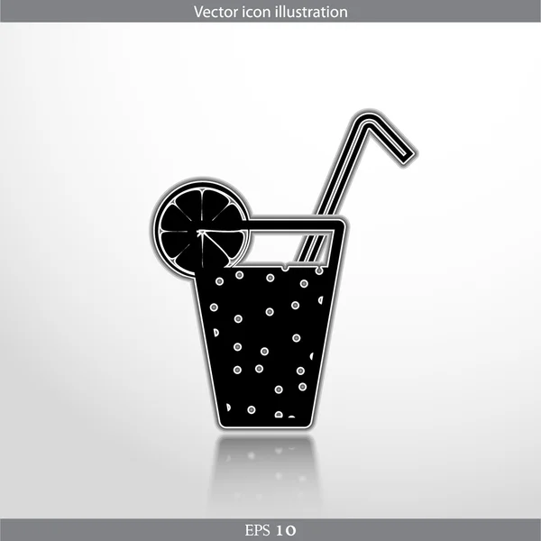 Vector vaso de jugo con limón — Archivo Imágenes Vectoriales