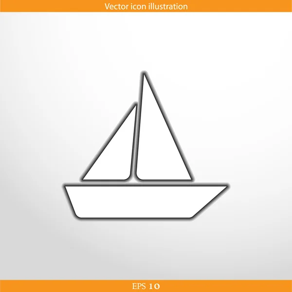 Vector yacht web flat icon — Stock Vector