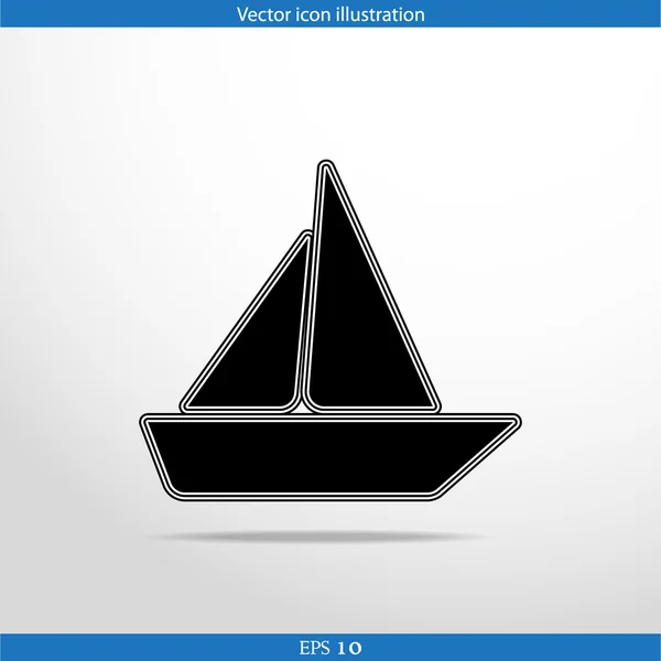 Vector yacht web icône plate — Image vectorielle