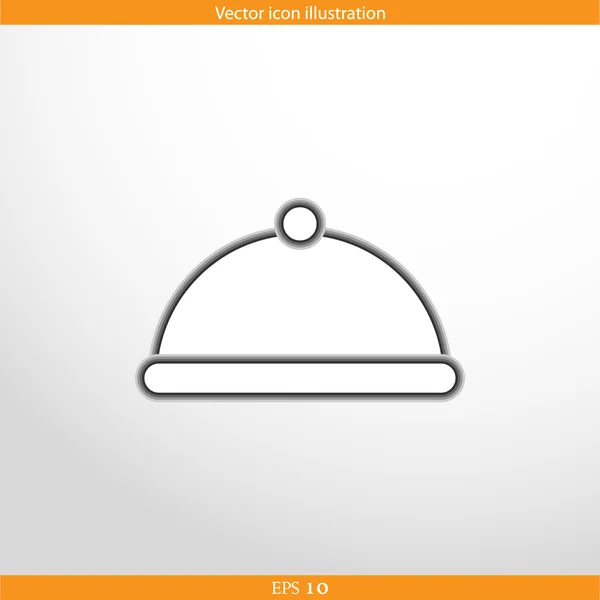 Vector restaurant cloche web flat icon — Stock Vector