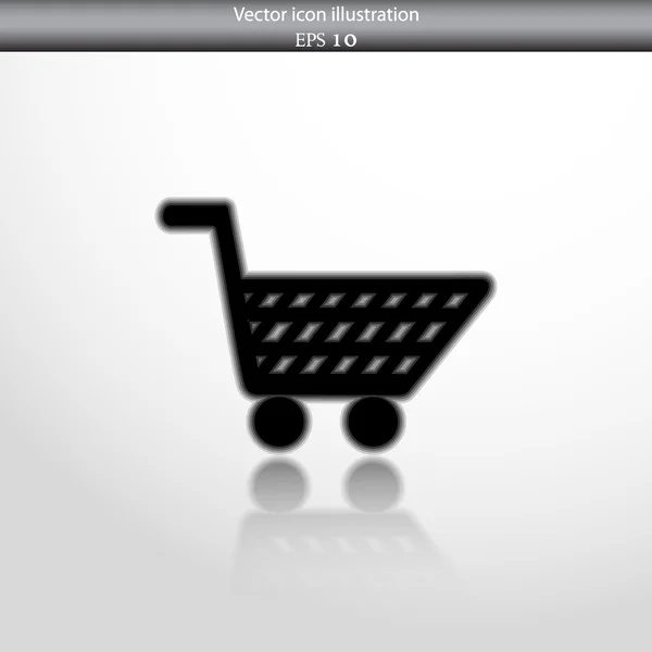 Vector shopping cart web flat ikonen — Stock vektor