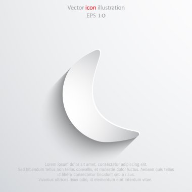 Vector half moon web flat icon. clipart