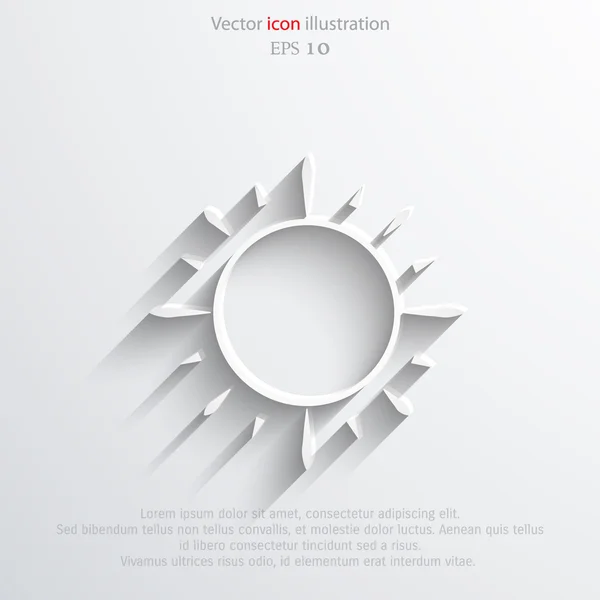 Vector sol web plana ícone . — Vetor de Stock