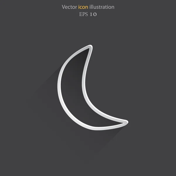Vektor halb Mond Web flach Symbol. — Stockvektor