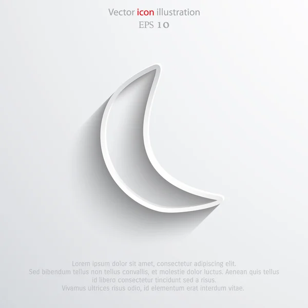 Vector media luna web icono plano . — Archivo Imágenes Vectoriales