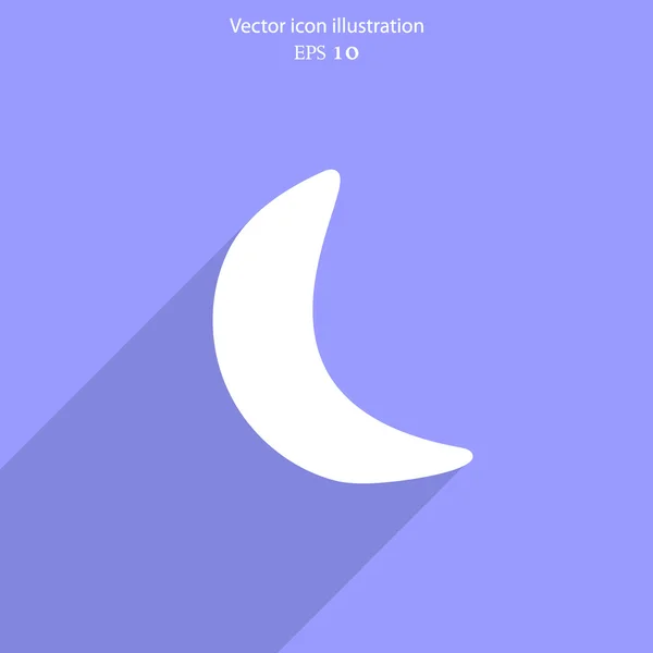 Vector media luna web icono plano . — Vector de stock