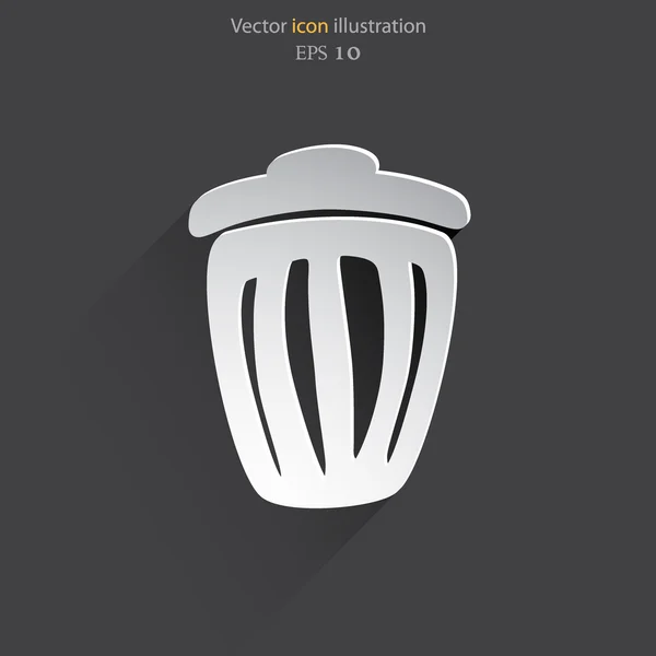 Vector lixo lata ícone web — Vetor de Stock