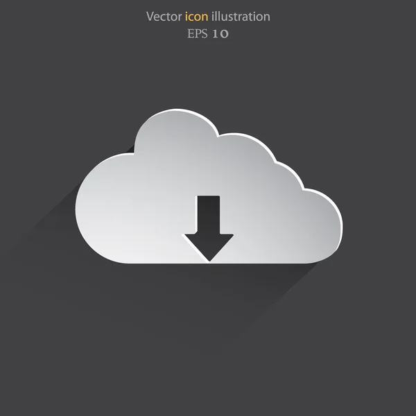 Downloaden van wolk platte icon. — Stockvector
