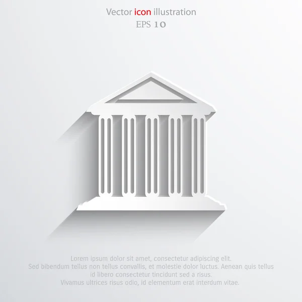 Векторный банк, школа, веб-иконка университета . — стоковый вектор