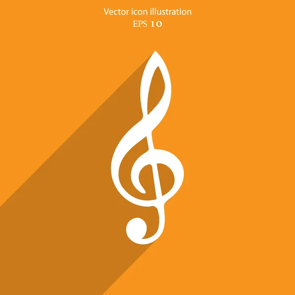 Icono web clave de música vectorial . — Vector de stock