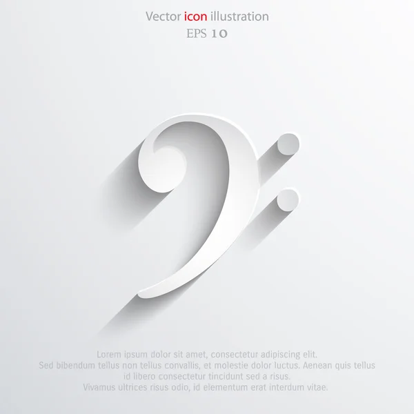 Vector bass key web icon. — Stock Vector