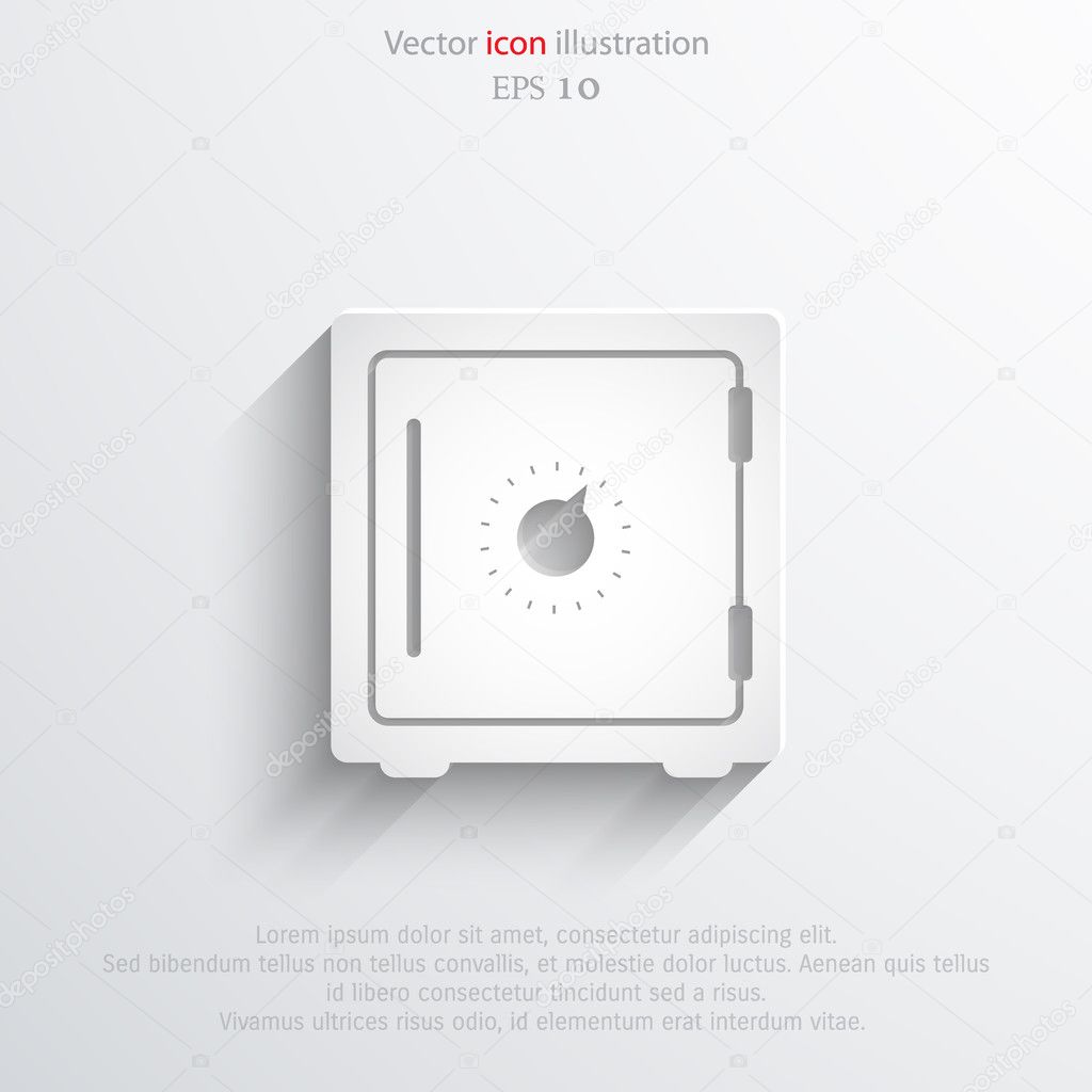 Vector bank safe web icon.