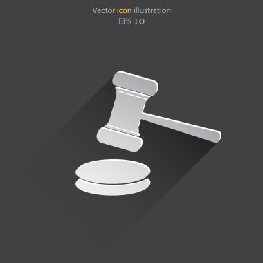 Vektör çekiç yargıç web simgesi.