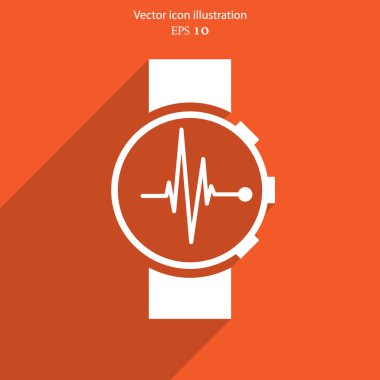 Vector medical watch web icon.
