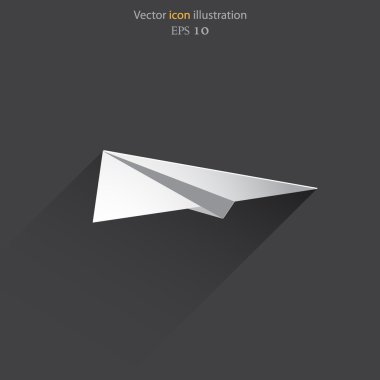 Vektör düz kağıt uçak web simgesi.