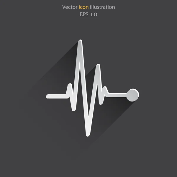 Vector puls ikon. Hjärtslag, elektrokardiogram. — Stock vektor