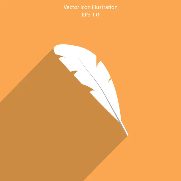 Vector feather pen web icon. — Stock Vector