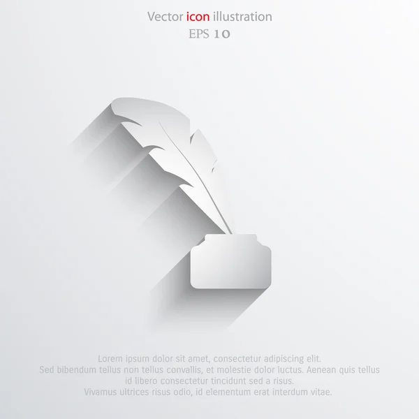 Vector pluma pluma web icono . — Vector de stock