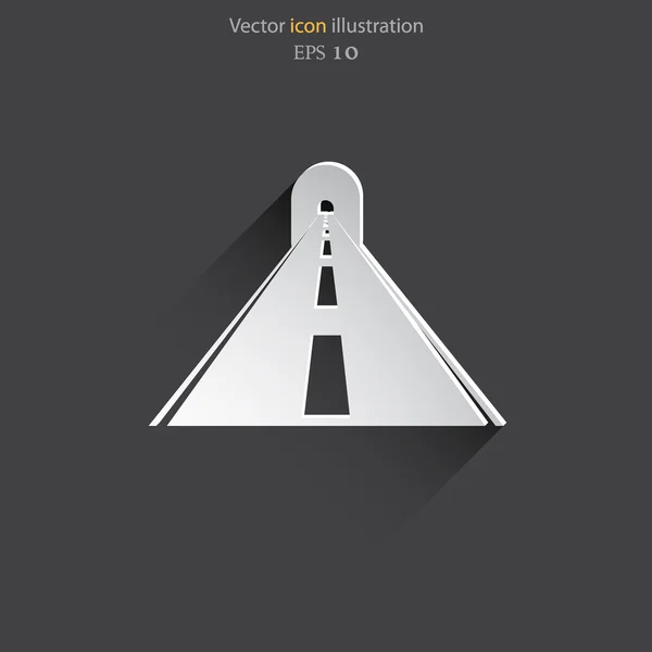 Vector road with tunnel web icon. — Stock Vector