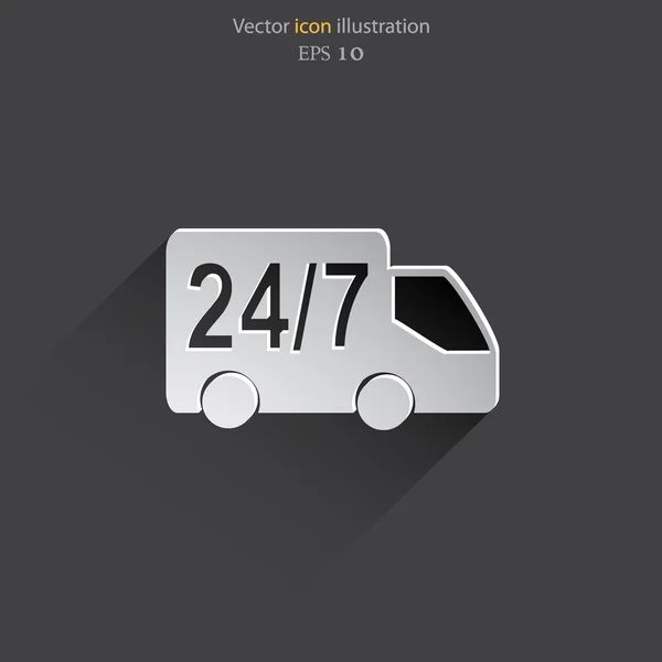 Vector 24-uurs levering web pictogram. — Stockvector