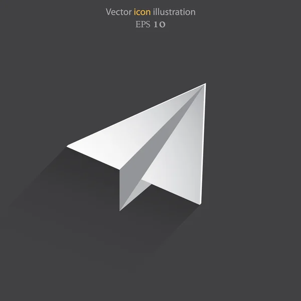 Vector flat paper plane web icon. — Stock Vector