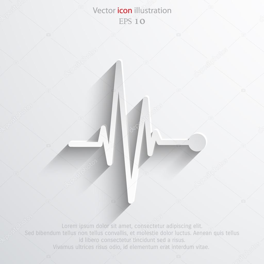 Vector pulse icon. Heart beat, cardiogram.