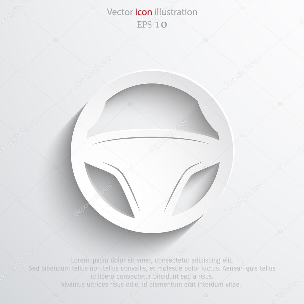 Vector steering wheel, web icon.