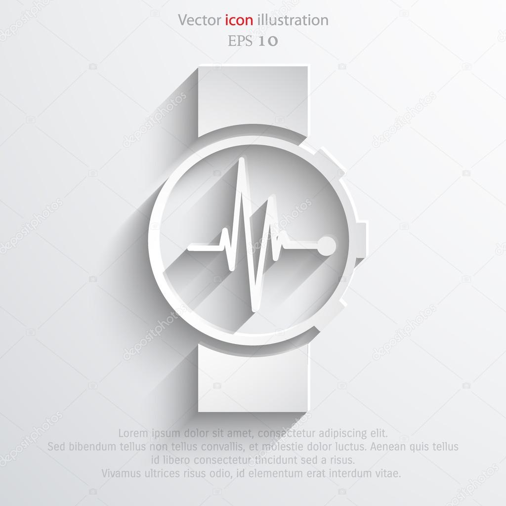 Vector medical watch web icon.