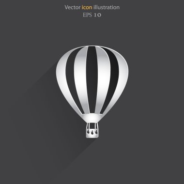 Vektör sıcak hava balon web düz simgesi.
