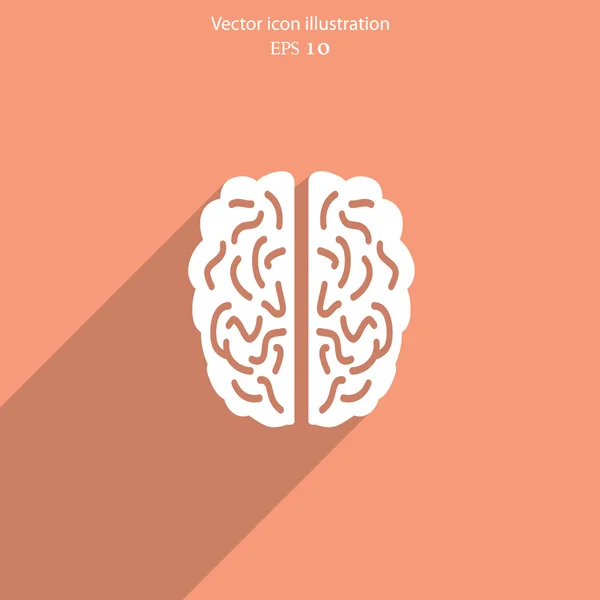 Vector flat human brain icon. — Stock Vector