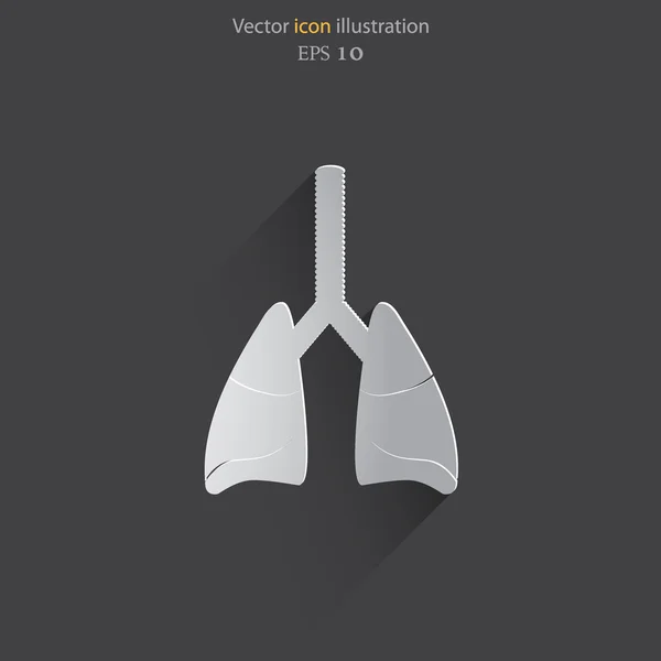 Vector icono de pulmón plano . — Archivo Imágenes Vectoriales