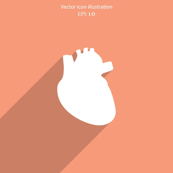 Vector icono de corazón plano . — Vector de stock