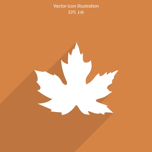 Vector maple leaf flat web icon. — Stock Vector