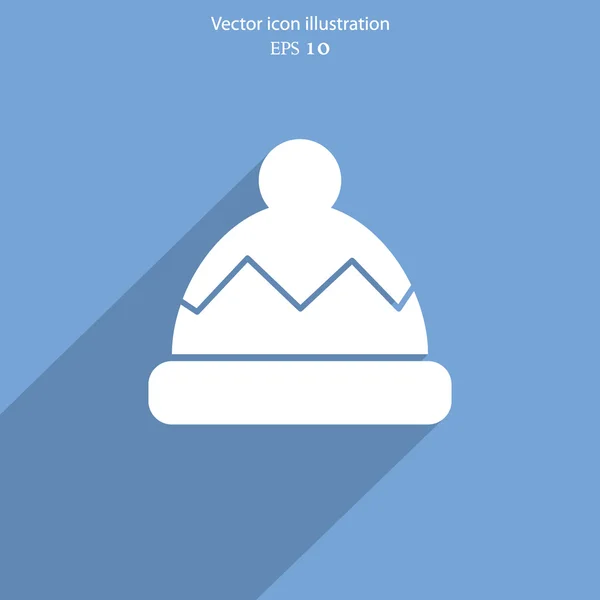 Vektor Winter Mütze Web flach Symbol. — Stockvektor