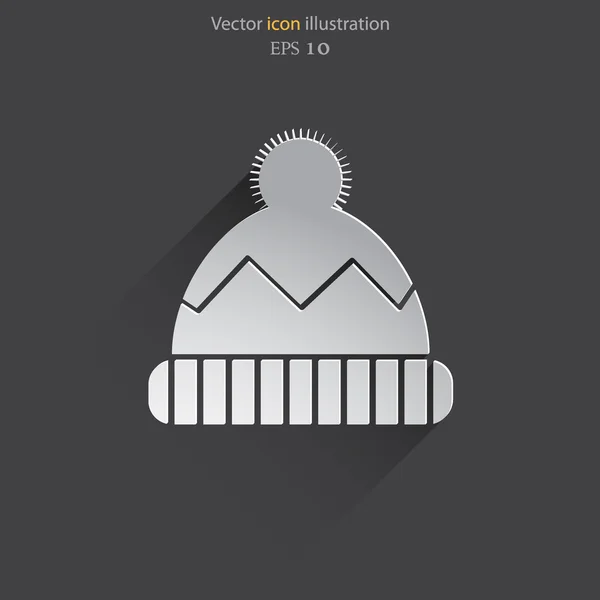 Vektor téli sapka web lapos ikon. — Stock Vector