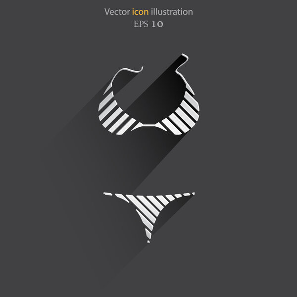 Vector swimsuit icon illustration.