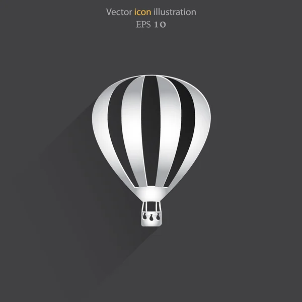 Vektorové horkovzdušný balón web plochý ikona. — Stockový vektor