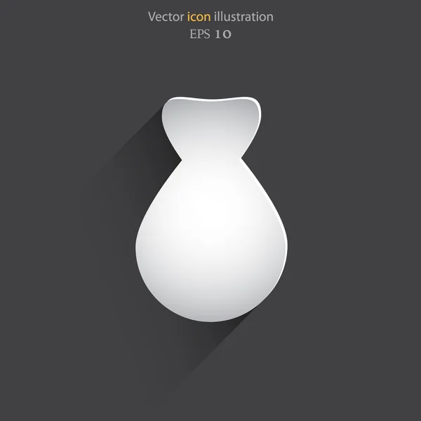 Vector money bag web flat icon. — Stock Vector