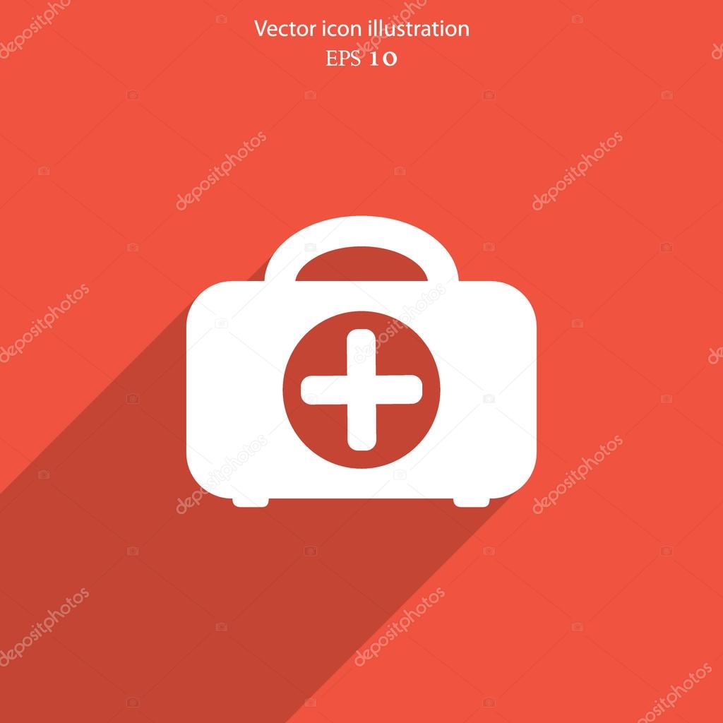 Vector medicine case flat icon.