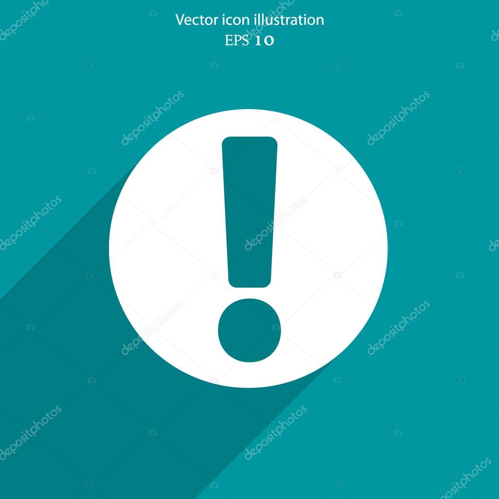 Vector exclamation web icon background.