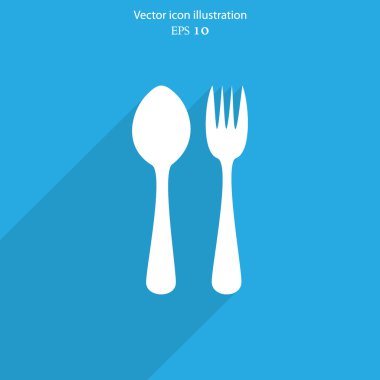 vektör disware ve çatal bıçak takımı web simgesi