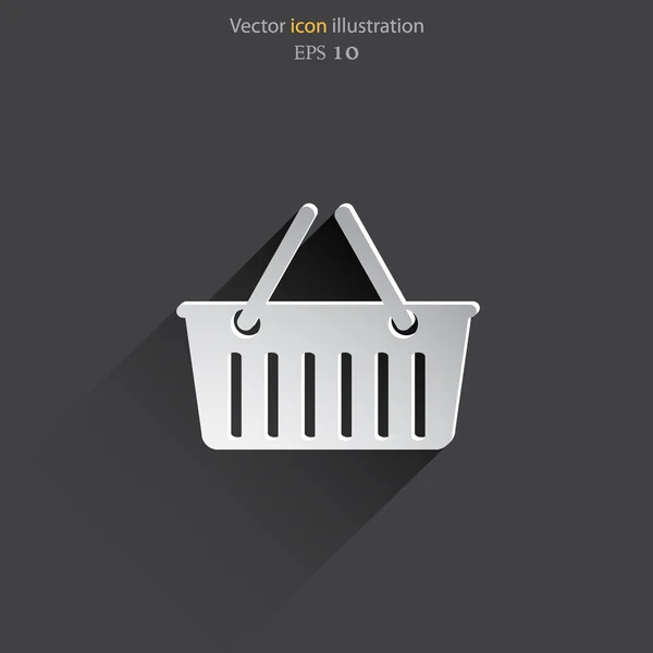 Vector shopping cart web flat icon. — Stock Vector