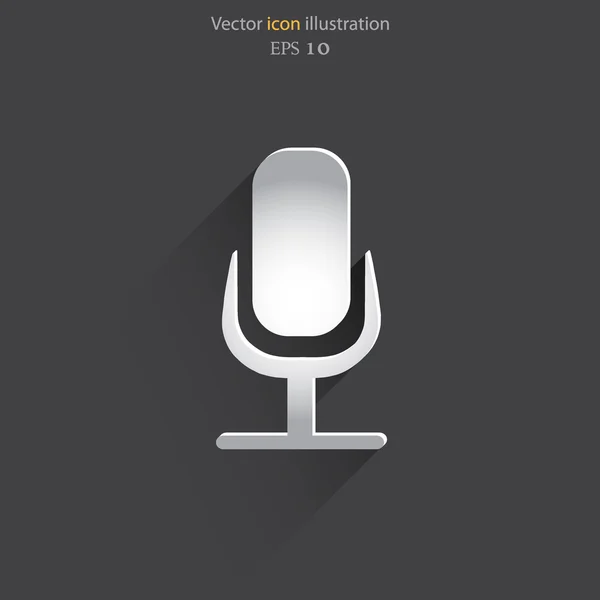 Vektormikrofon Web flaches Symbol. — Stockvektor